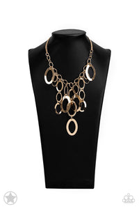 A Golden Spell -Blockbuster Gold Necklace - Paparazzi Accessories #302
