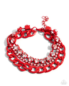 Colorful Canvas - Red Bracelet - Paparazzi Accessories