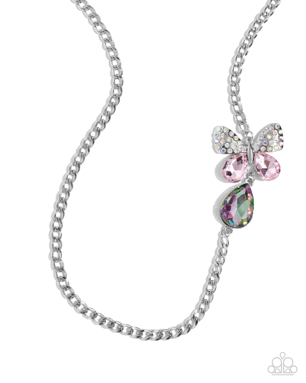 Fluttering Finesse - Pink Necklace - Paparazzi Accessories