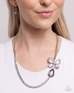 Fluttering Finesse - Pink Necklace - Paparazzi Accessories