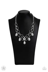 Show-Stopping Shimmer - Blockbuster White Necklace - Paparazzi Accessories #314