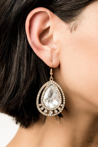 All Rise For Her Majesty - Gold Earring - Paparazzi Accessories