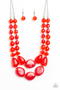 Beach Glam - Red Necklace - Paparazzi Accessories #144