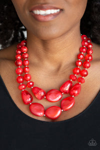 Beach Glam - Red Necklace - Paparazzi Accessories #144