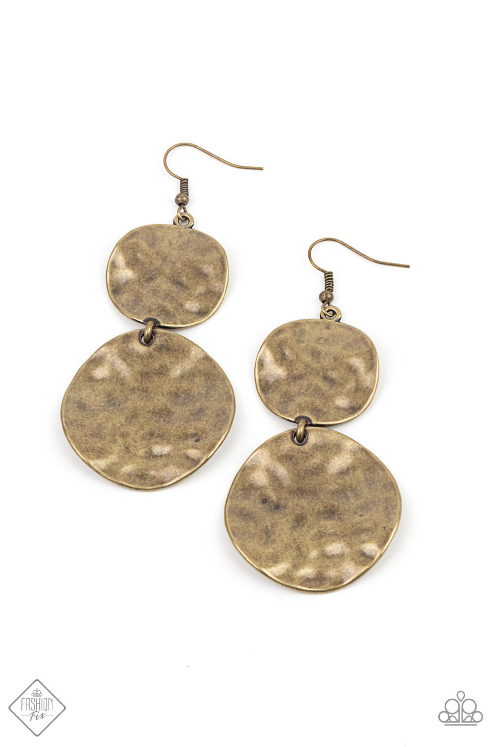 HARDWARE-Headed - Brass Earring - Paparazzi Accessories #367E