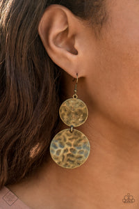 HARDWARE-Headed - Brass Earring - Paparazzi Accessories #367E