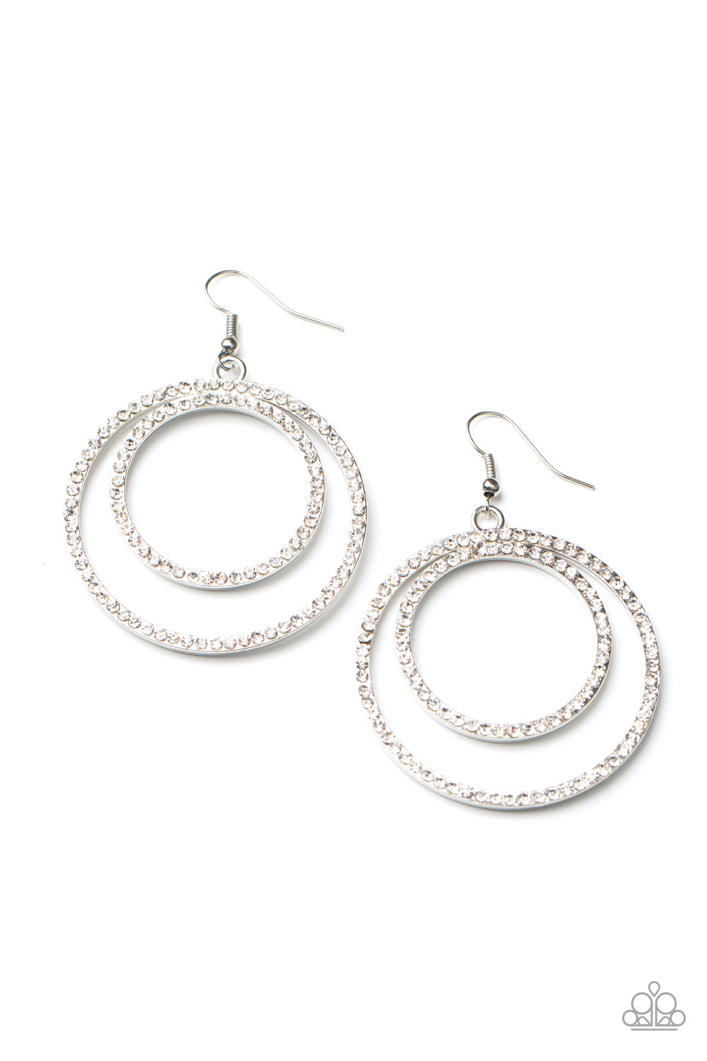 Radiating Refinement - White Earring - Paparazzi Accessories #132