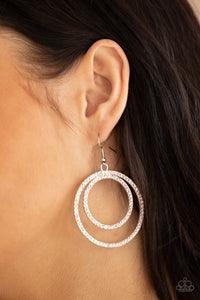 Radiating Refinement - White Earring - Paparazzi Accessories #132