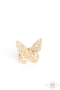 Flauntable Flutter - Gold Ring - Paparazzi Accessories #283 (BT)