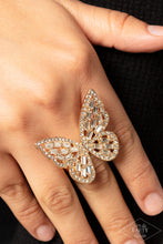 Load image into Gallery viewer, Flauntable Flutter - Gold Ring - Paparazzi Accessories #283 (BT)
