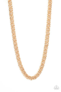 Urban Uppercut - Gold Men's Necklace- Paparazzi Accessories #170 (BT)