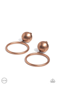 Classic Candescence - Copper Clip-on Earrings - Paparazzi Accessories