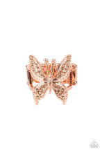 Load image into Gallery viewer, Blinged Out Butterfly - Copper Ring - Paparazzi Accessories #110
