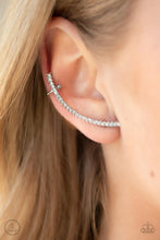 Load image into Gallery viewer, Sleekly Shimmering - White Earring - Paparazzi Accessories
