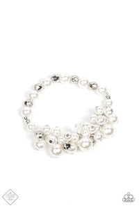 Elegantly Exaggerated - White Bracelet - Paparazzi Accessories