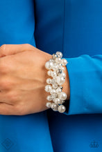 Load image into Gallery viewer, Elegantly Exaggerated - White Bracelet - Paparazzi Accessories
