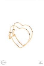 Load image into Gallery viewer, Harmonious Hearts - Gold Clip-on Earring - Paparazzi Accessories #220 (BT)
