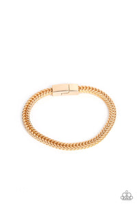 City Crusader - Gold UNIQUELY URBAN Bracelet - Paparazzi Accessories