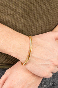 City Crusader - Gold UNIQUELY URBAN Bracelet - Paparazzi Accessories