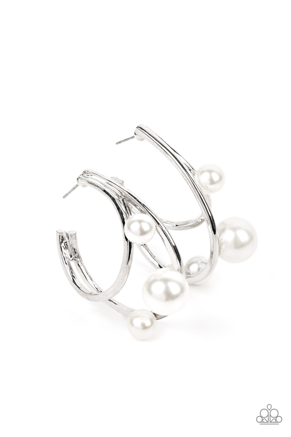 Metro Pier - White Pearl Earrings - Paparazzi Accessories #136 (BT)