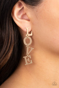 L-O-V-E - Silver Earrings - Paparazzi Accessories #42 (BT)