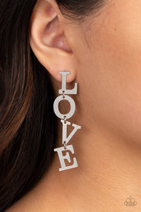 L-O-V-E - Silver Earrings - Paparazzi Accessories #42 (BT)