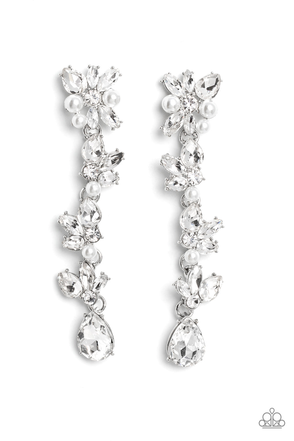 LIGHT at the Opera - White 2023 EMP Exclusive Earrings - Paparazzi Accessories