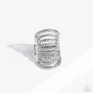 Rippling Rarity - White 2023 EMP Exclusive Ring - Paparazzi Accessories