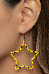 Confetti Craze - Yellow Earrings - Paparazzi Accessories #48 (BT)