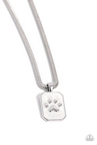 PAW to the Line - White or Blue Necklace - Paparazzi Accessories