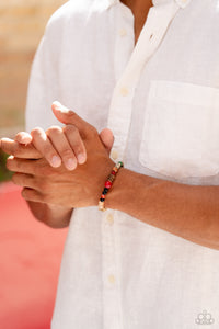 I WOOD Be So Lucky - Orange UNIQUELY URBAN Bracelet - Paparazzi Accessories 2023 Convention