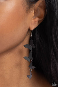 Haphazard Headliner - Black Earrings - Paparazzi Accessories