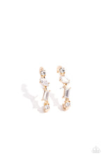 Load image into Gallery viewer, Sliding Shimmer - Gold Earrings - Paparazzi Accessories
