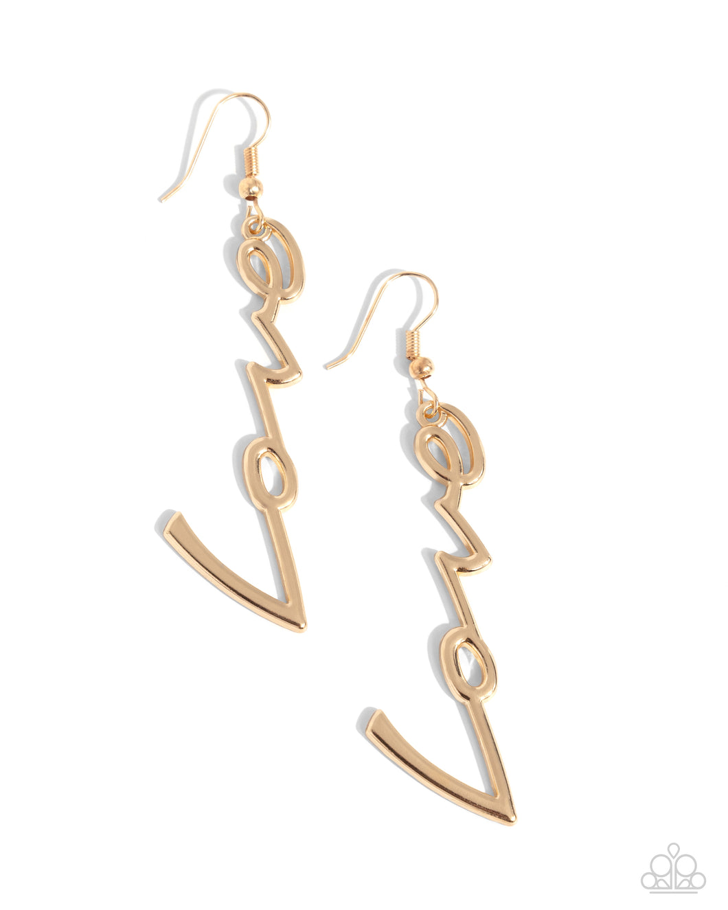 Light-Catching Letters - Gold Earrings - Paparazzi Accessories